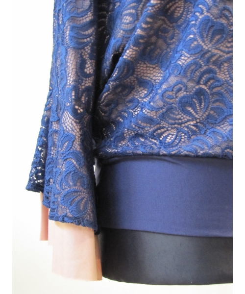 Bluzka kimono XXL dwuwarstwowa z ażurową koronką