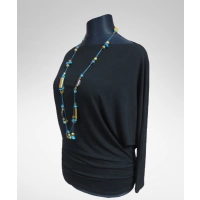 Tunika Amaya z marszczeniem na biodrach - czarna