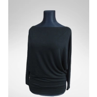 Tunika Amaya z marszczeniem na biodrach - czarna