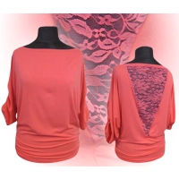 Tunika Grace z koronką na plecach i marszczeniami