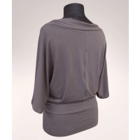 Bluzka Nicole kimono XXL z drapowanym dekoltem - mocca