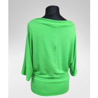 Bluzka Nicole kimono 3/4 drapowany dekolt - soczysta zieleń