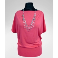 Bluzka Shade z krótkim rękawem typu kimono - amarant