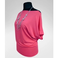 Bluzka Shade z krótkim rękawem typu kimono - amarant