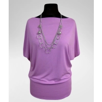 Bluzka Shade z krótkim rękawem typu kimono - liliowa