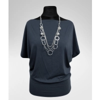 Bluzka Shade maxi kimono dekolt łódka - grafitowa