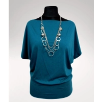 Bluzka Shade z krótkim rękawem typu kimono - szmaragdowa