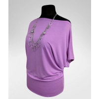 Bluzka Shade z krótkim rękawem typu kimono - liliowa