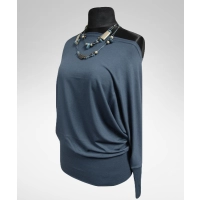 Bluzka Yoko MAXI kimono ze ściągaczami - grafit