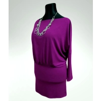 Sukienka Mika z marszczeniem tuszującym brzuszek - fuksja