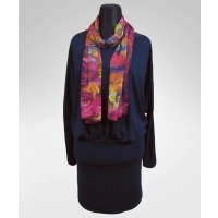 Sukienka Mika tuszująca brzuszek - granatowa bawełna