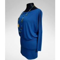 Sukienka Mika z marszczeniem tuszującym brzuszek - niebieska