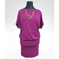 Sukienka Dajana z krótkim rękawem kimono - fuksja