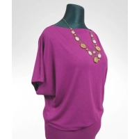 Sukienka Dajana z krótkim rękawem kimono - fuksja