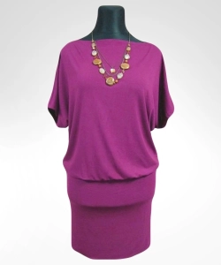 Sukienka Dajana z krótkim rękawem kimono - fuksja