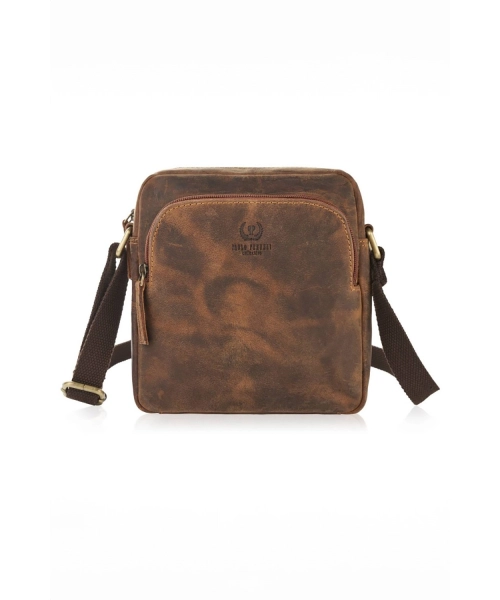 Torebka damska Skórzana Vintage - torebka na ramię brązowa