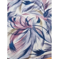 Elastyczna dzianina Jersey - fioletowe i niebieskie piórka