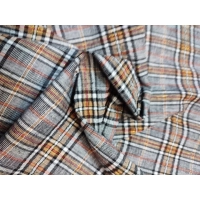 Kreszowana tkanina KRATA kratka szary MOCCA złota nitka