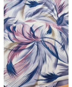 Elastyczna dzianina Jersey - fioletowe i niebieskie piórka