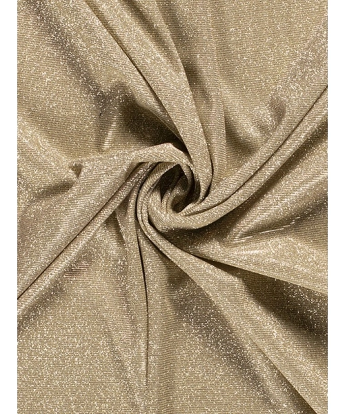 Elastyczna dzianina Jersey Brokat na sukienki - kolor beżowy