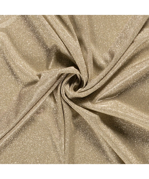 Elastyczna dzianina Jersey Brokat na sukienki - kolor beżowy