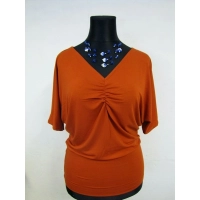 Bluzka Marika - kimono z dekoltem i marszczeniem