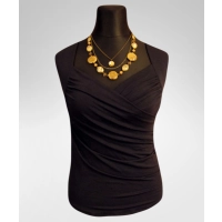 Bluzka Angela kopertowa mocno drapowana - granatowa