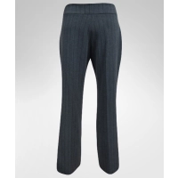 Eleganckie spodnie z szerokimi nogawkami - szary prążek