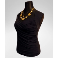 Bluzka Angela kopertowa mocno drapowana - granatowa