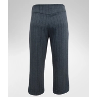 Spodnie długości 3/4 z wysokim stanem - szary prążek