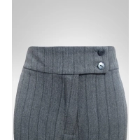 Spodnie długości 3/4 z wysokim stanem - szary prążek