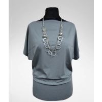 Bluzka Shade z krótkim rękawem typu kimono - szara