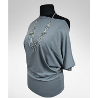 Bluzka Shade z krótkim rękawem typu kimono - szara