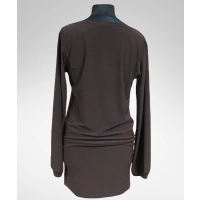 Sukienka Wikki z lejącym dekoltem woda - brązowy jersey