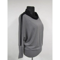 Bluza Ella - KIMONO z golfem z lampasami na rękawach