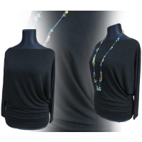 Tunika Amaya z marszczeniem na biodrach - czarna