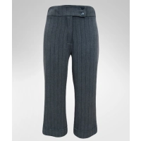 Spodnie długości 3/4 z wysokim stanem - szary prążek