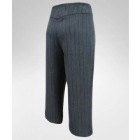 Spodnie długości 3/4 z wysokim stanem - szary prążek