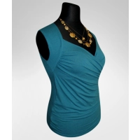 Bluzka Angela kopertowa mocno marszczona - kolor szmaragdowy