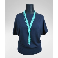 Bluzka Shade z krótkim rękawem typu kimono - granatowa