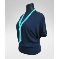 Bluzka Shade z krótkim rękawem typu kimono - granatowa