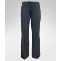 Eleganckie spodnie z szerokimi nogawkami - szary prążek