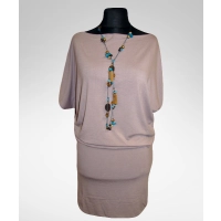 Sukienka Dajana z krótkim rękawem kimono - cappucino