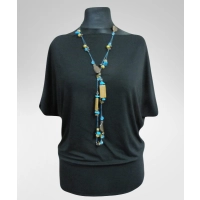 Bluzka Shade z krótkim rękawem typu kimono - czarna