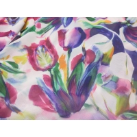 Duża sukienka plażowa - eleganckie PAREO XXL szyfon fioletowe kwiaty