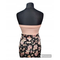 Krótki top damski plażowy Bluzka bez ramiączek - brzoskwinia