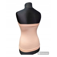 Krótki top damski plażowy Bluzka bez ramiączek - brzoskwinia