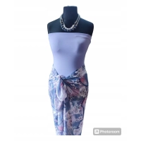 Krótki top damski plażowy Bluzka bez ramiączek - lawenda