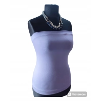 Krótki top damski plażowy Bluzka bez ramiączek - lawenda