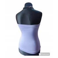 Krótki top damski plażowy Bluzka bez ramiączek - lawenda